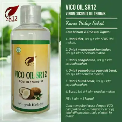 BISA COD / VICO OIL SR12 250ml ( Ukuran Besar ) / VCO / MINYAK KELAPA MURNI / HERBAL / BPOM / MINYAK KELAPA / MINYAK KESEHATAN / Vco Virgin Coconut Oil Asli / Vco Virgin Coconut Oil original / Vco Virgin Coconut Oil Original Sr12 / Vco Virgin Coconut Oil