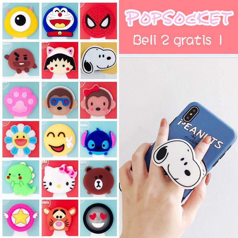 Beli 2 Dapatkan 1 popsocket 3D Karakter/ bt21 Cartoon Popsockets/PVC phone holder (Grosir)01-20