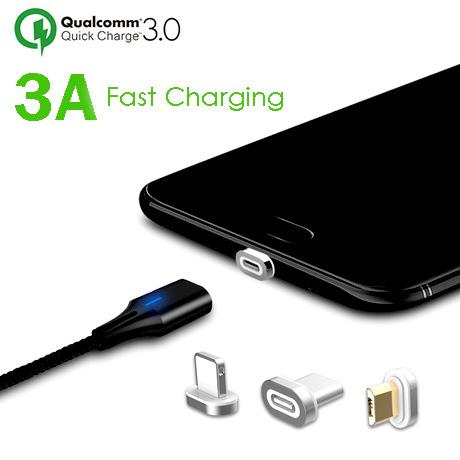 Kabel Data Charger Magnet Fast Carging Lightning Iphone UpTo 3A - Magnetic Charging