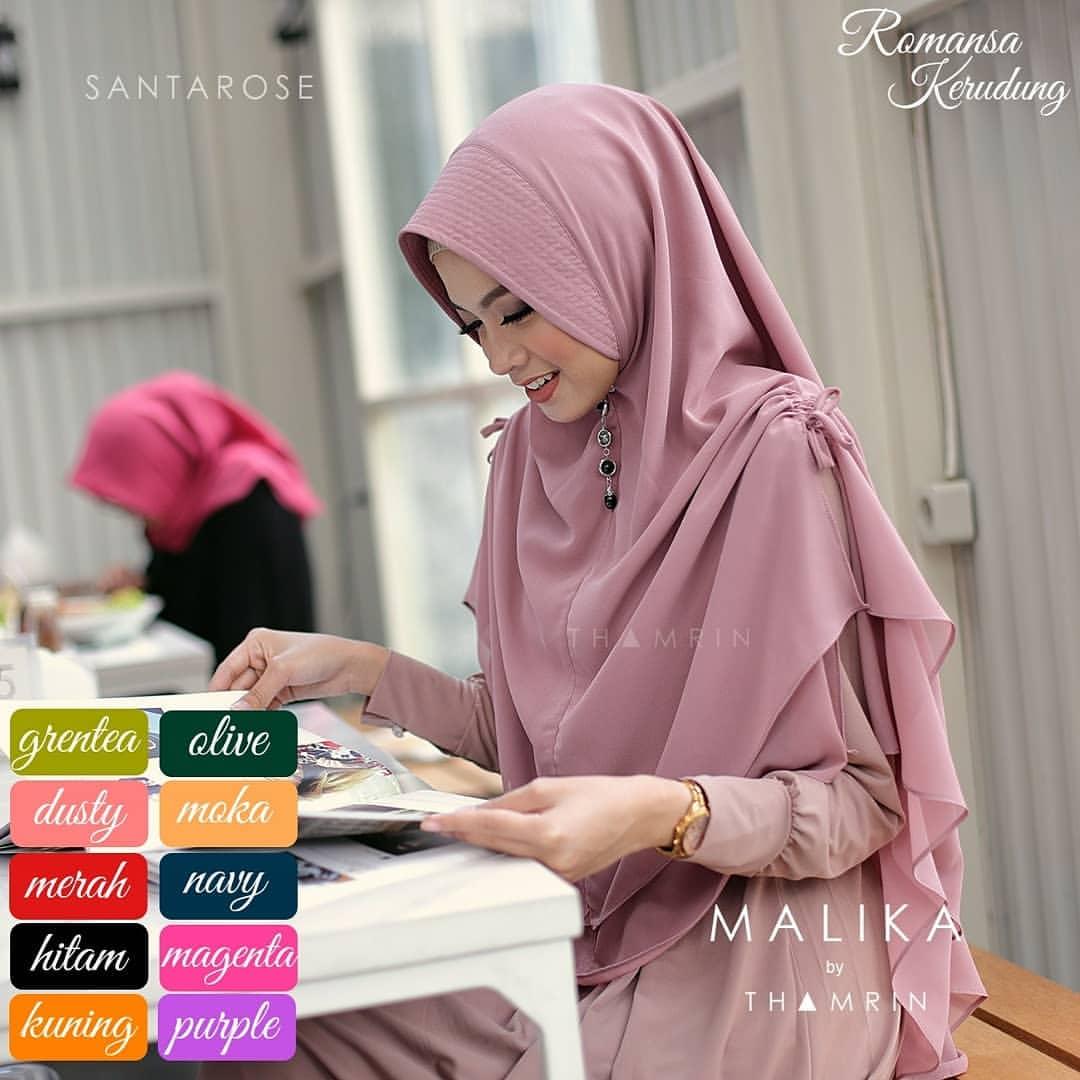 Jilbab Hijab Instan Khimar Malika Tali Serut Syari Terpopuler 2 Layer Jumbo Termurah