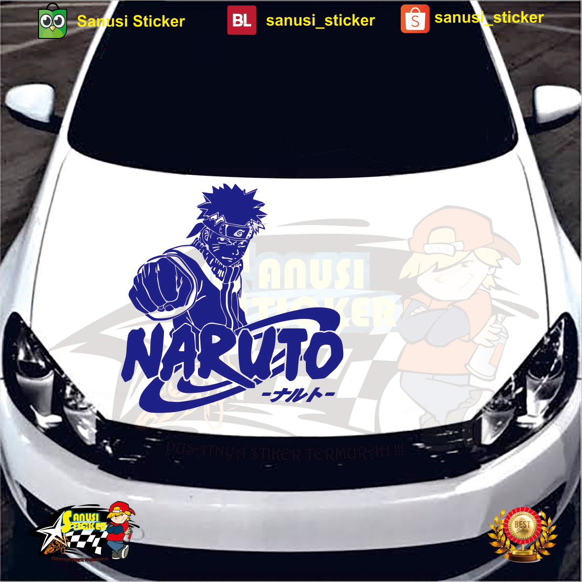 Stiker Mobil Decal Stiker Cutting Stiker Desain Naruto 3D V1 Murah Berkualitas Lazada Indonesia