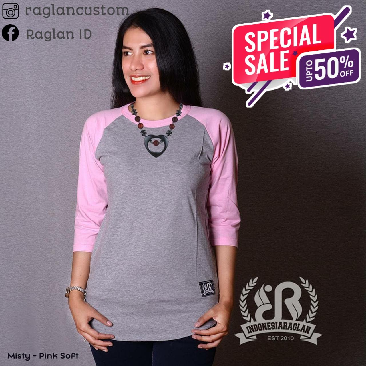 KAOS RAGLAN IDR INDONESIA RAGLAN MISTY - PINKSOFT COMBED 30S DEWASA DAN ANAK BASIC KAOS RAGLAN IDR INDONESIA RAGLAN MISTY - PINKSOFT COMBED 30S DEWASA DAN ANAK BASIC TANGAN 3/4 DAN PANJANG