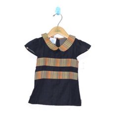 MenthikBatik Dress Denim Tenun Lurik - Oranye