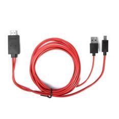 MHL Micro USB 1080P HDMI HDTV AV TV Adapter Cable for Samsung Galaxy S2 II i9100 (Red)