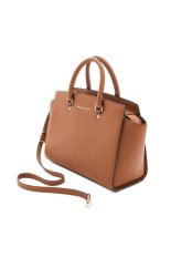 Michael Kors Selma Large Saffiano Leather Satchel – Coklat