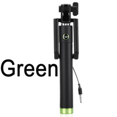 Mini Selfie Stick Monopod tripod untuk IPhone 5c 5 S 4 6 PLUS Samsung Galaxy S5 Mini S6 Note2 Palo Self Stick Perche Selfies Go Pro (hijau)
