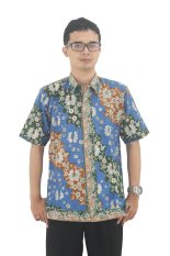 Model Baju Batik Pria Cap Asli Jambi Berkualistas - Zallatra - Biru + Gratis Canting