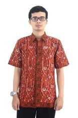 Model Baju Batik Pria Cap Asli Jambi Berkualistas - Zallatra - Coklat + Gratis Canting