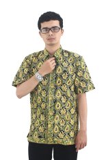 Model Baju Batik Pria Cap Asli Jambi Berkualistas - Zallatra - Hijau + Gratis Canting