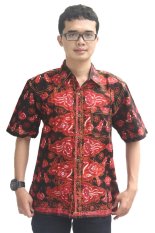 Model Baju Batik Pria Cap Asli Jambi Berkualistas - Zallatra - Merah+Hitam + Gratis Canting