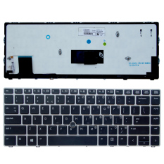 Keyboard Baru untuk HP EliteBook Folio 9470 M 9470 9480 9480 M Tanpa Batas Keyboard Laptop AS Silver Lampu Latar- INTL