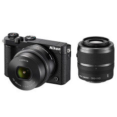 Nikon Mirrorless 1 J5 Kit 10-30mm F/3.5-5.6 PD + 30-110mm F/3.8-5.6 - Hitam + Tas + Filter Lensa + Memory Micro Sandisk 8GB + LCD Screen Guard