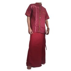 Nuranitex Busana Muslim Baju koko dan Sarung Celana Gaul - Merah
