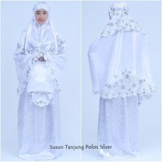 Nuranitex Busana Muslim Mukena Bordir Susun Bunga Tanjung - Silver