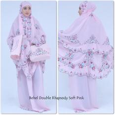 Nuranitex Busana Muslim Mukena Double Susun Bordir Syahrini Mewah Elegan - Soft Pink
