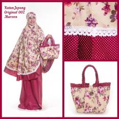 Nuranitex Busana Muslim Mukena Katun Jepang Original Terlaris Maroon 002 - Jumbo