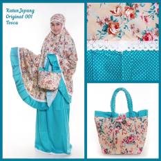 Nuranitex Busana Muslim Mukena Katun Jepang Original Terlaris Toska 001 - Jumbo