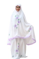 Oktovina-HouseOfBatik Mukena Batik Lukisan Santung - Moslem Batik MB-1 - Putih Ungu