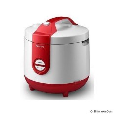 Philips Rice Cooker HD3118/32- 2 liter - Putih/Merah