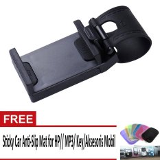 Phone Holder Mobil, Motor Dan Sepeda Untuk HP/GPS – Hitam + Sticky Car Anti-Slip Mat for HP/ MP3/ Key/Aksesoris Mobil