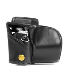 Pelindung Leather Camera Case, Tas untuk Olympus OM-D E-M10 Mark II dengan 14-42mm Kamera Digital (Hitam)