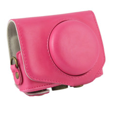 PU Leather Camera Case Bag Cover untuk Canon G7X 1 Digital + Tali Rose Merah