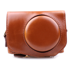 PU Leather Camera Case untuk Canon PowerShot G7X (Brown)