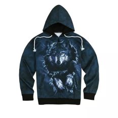 Queen Wolf Men's Sports Hooded Hoodies Mantel (Hitam)