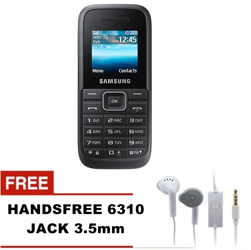 Samsung Handphone B109e Keystone 3 - Hitam + Gratis Handsfree 6310 Jack 3,5