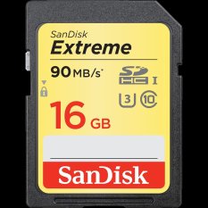SanDisk Extreme SDHC Card UHS-I Class 10 - 90MB/s - 16GB