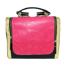 Shine Accessories - Tas Kulit Ukir List Kotak - TU0600 (Pink Magenta)