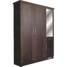 Simplefurniture Lemari Pakaian 3 Pintu Tempat Baju Kayu K 89 - Hitam