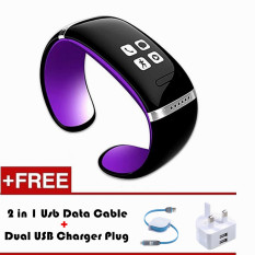 Jam Pintar Smart Wristband L12S OLED Bluetooth Gelang Wrist Watch Desain untuk IOS IPhone Samsung & Android Phones Wearable Elektronik (ungu)