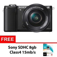 Sony Alpha A5000 - 20.1 MP - Kit 16-50mm - Hitam + Gratis Sony SDHC 8gb