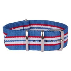 Strap Jam Tangan Pria dan Wanita Model DW- High Quality - Biru Putih - Bahan Kanvas - STRAP-20-08