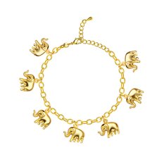 Musim Panas Perhiasan Kaki Anklet Di Kaki Emas 18 K/Platinum Disepuh Grosir Gajah Kecil Gelang Kaki untuk Wanita Hadiah A60004