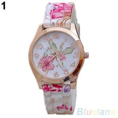 Sunshine 2014 Baru Fashion Wanita Jam Tangan Silikon Band Bunga Cetak Jelly Sports QUARTZ Wrist Watch Jam Tangan 089 S