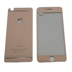 Tempered Glass 2in1 Mirror Glossy For Apple iPhone 6/ Iphone6 Ukuran 4.7 Inch/ iPhone 6G/iPhone 6 Plus/ iPhone 6S Plus Anti Gores Kaca / Screen Guard - Rose Gold