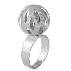 U7 Indah Bola Cincin Dapat Disesuaikan Platinum Plated Fashion Wanita Pesta Perhiasan (Platinum)