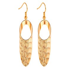 U7 Wave Drop Earrings 18 K Emas Plated (Emas)