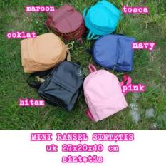 Ubutik Korean Tas Wanita / Ransel Sintetis Polos - Hitam