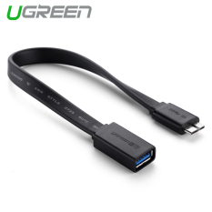 UGREEN Mikro USB 3.0 OTG Kabel Datar untuk Samsung Galaxy S5 Catatan 3 Catatan Pro 12.2 (Hitam) -Internasional