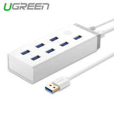 UGREEN USB 3.0 7 port hub dengan 12 V 4 amp dukungan USB adaptortenaga penggerak/smartphone/tablet - UK Plug