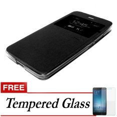Ume Flip Cover for Lenovo K4 Note (a7010) - Hitam + Gratis Tempered Glass