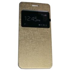 Ume Asus Zenfone 4S Ukuran 4.5 Inch View / Flip Cover / Flipshell / Leather Case / Sarung Handphone / Sarung HP / Sarung Asus Zenfone 4S - Gold