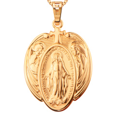 Virgin Mary Necklaces & Pendants Women Men 18K Real Gold Plated Fashion Jewelry Religious Christian Necklaces P30173