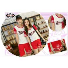 Vrichel Collection Setelan Couple Texas (Merah)