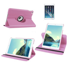 Welink 2 in 1 iPad Mini 1/2/3 Case Plus Screen Protector, 360 Degree Rotating PU Leather Stand Smart Case Cover with Automatic Wake/Sleep Feature for iPad Mini 1/2/3 (Pink)