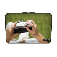 WOFALO 14 14.1 Inch Laptop Sleeve Case Casing Cover Neoprene untuk MacBook/Netbook/Laptop/Notebook/Ultrabook Tua Vintage Kamera Girlholding Spring Summer Travel Ideas-Intl