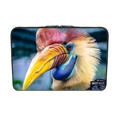 WOFALO 9.7-10.6 Inch Laptop Sleeve Case Casing Cover Neoprene untuk MacBook/Netbook/Laptop/Notebook/Ultrabook Hewan Burung Helmethornbill Hornbill Moskow Burung Dunia Park Alam Bill-Intl